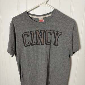 Homage Cincy Block Letter Varsity Gray Tri-Blend T-Shirt